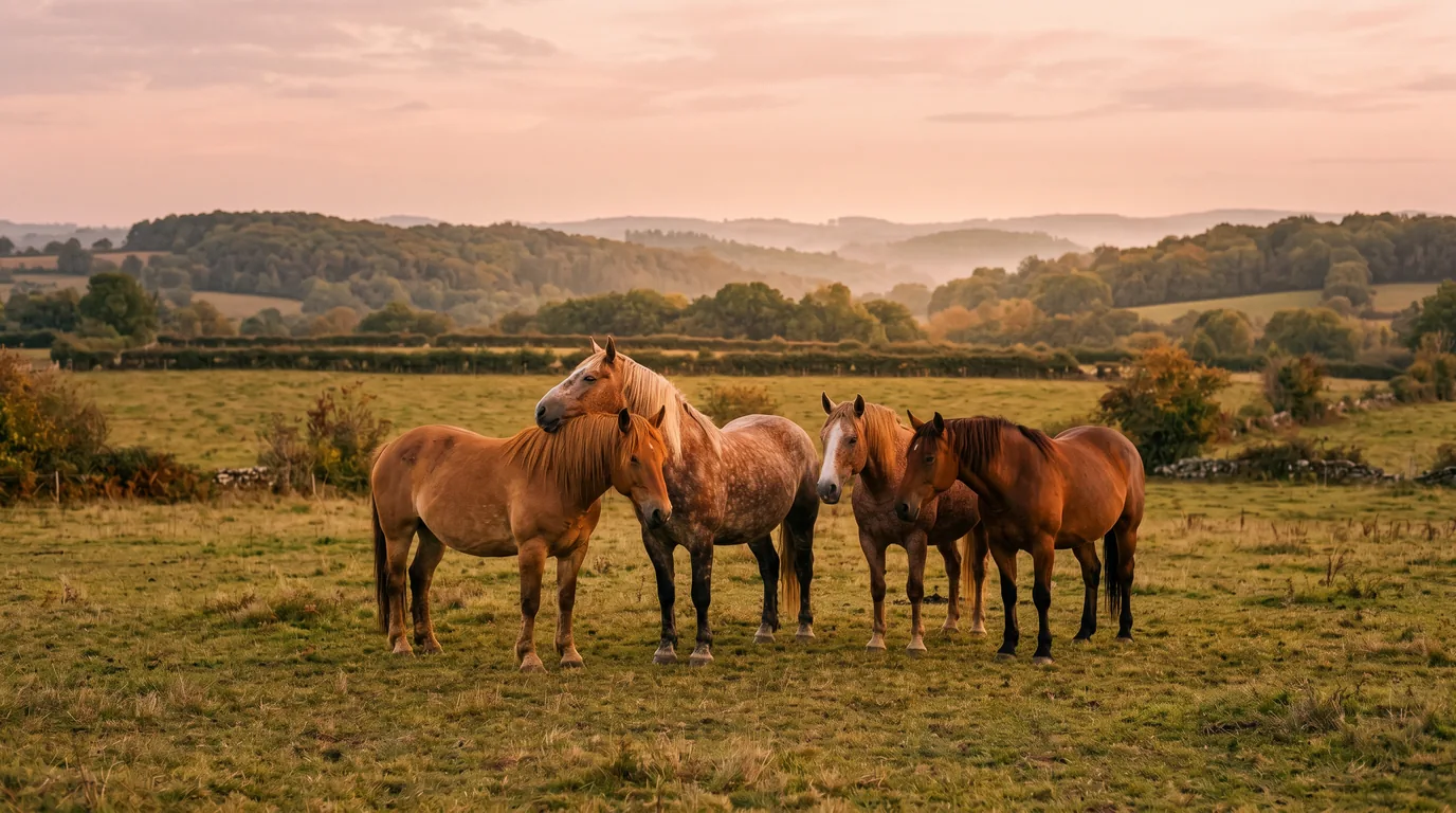 Les chevaux du Ecuries les Herses en liberté, Haute-Vienne